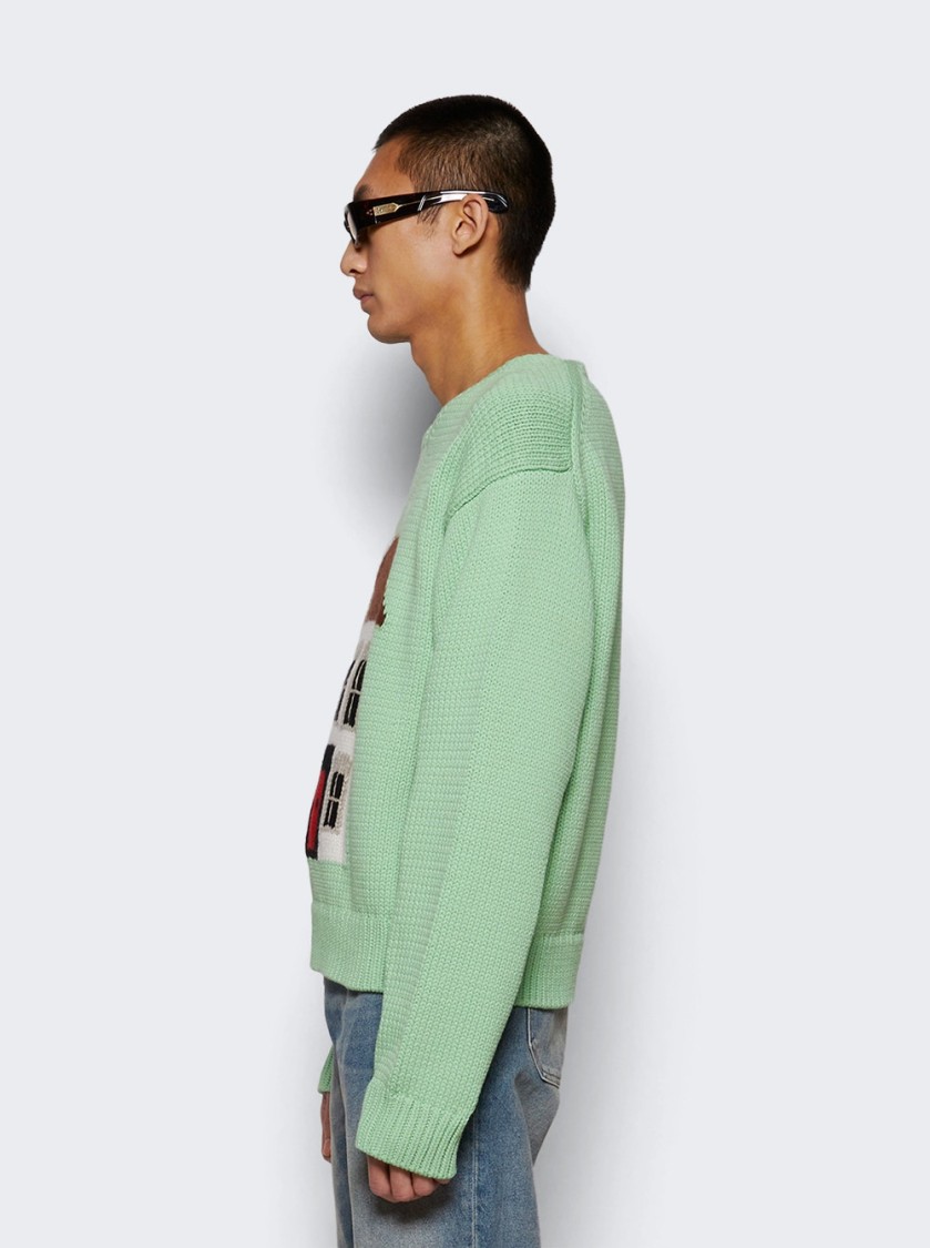 Jw Anderson J. W. Anderson House Intarsia Sweater Spearmint In Green