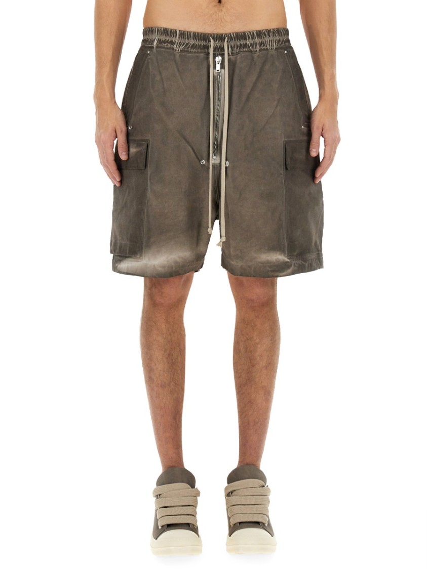 Shop Rick Owens Drkshdw Drkshdw By Rick Owens Mid-thigh Bermuda Cargo Shorts In Grey