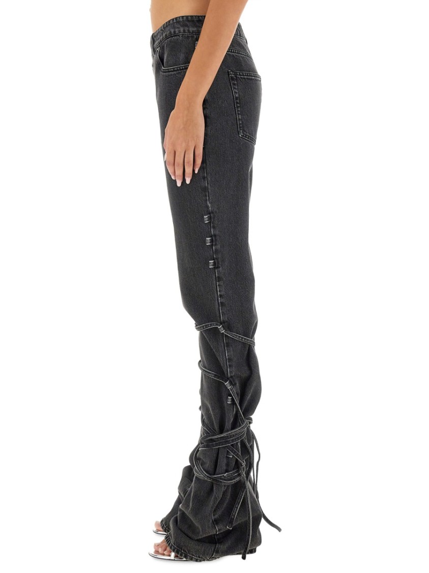 Alexander Mcqueen Mcqueen Wrapped Asymmetric Waist Jeans In Black