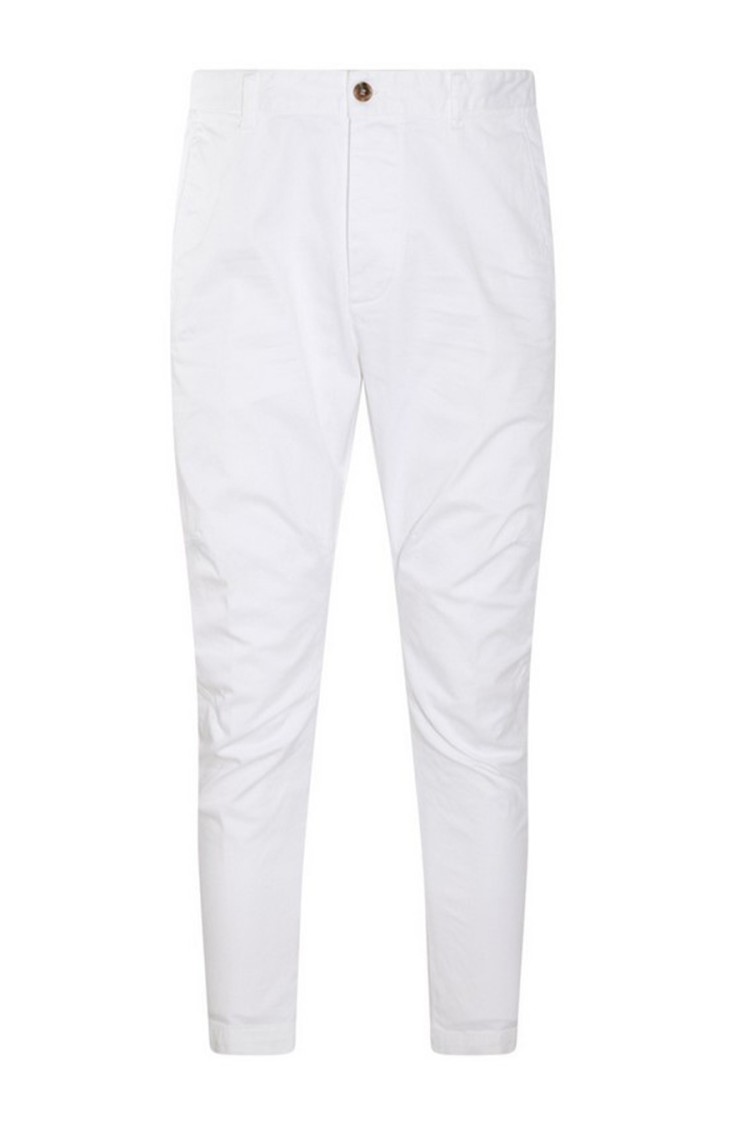 Dsquared2 Tailored White Trousers Crafted From Cotton-elastan Blend