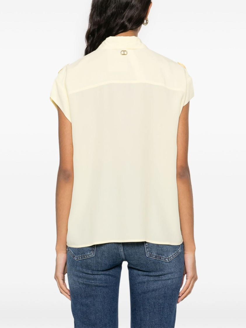 Shop Twinset Twin-set Relaxed-fit Short Sleeves Blouse In Yellow