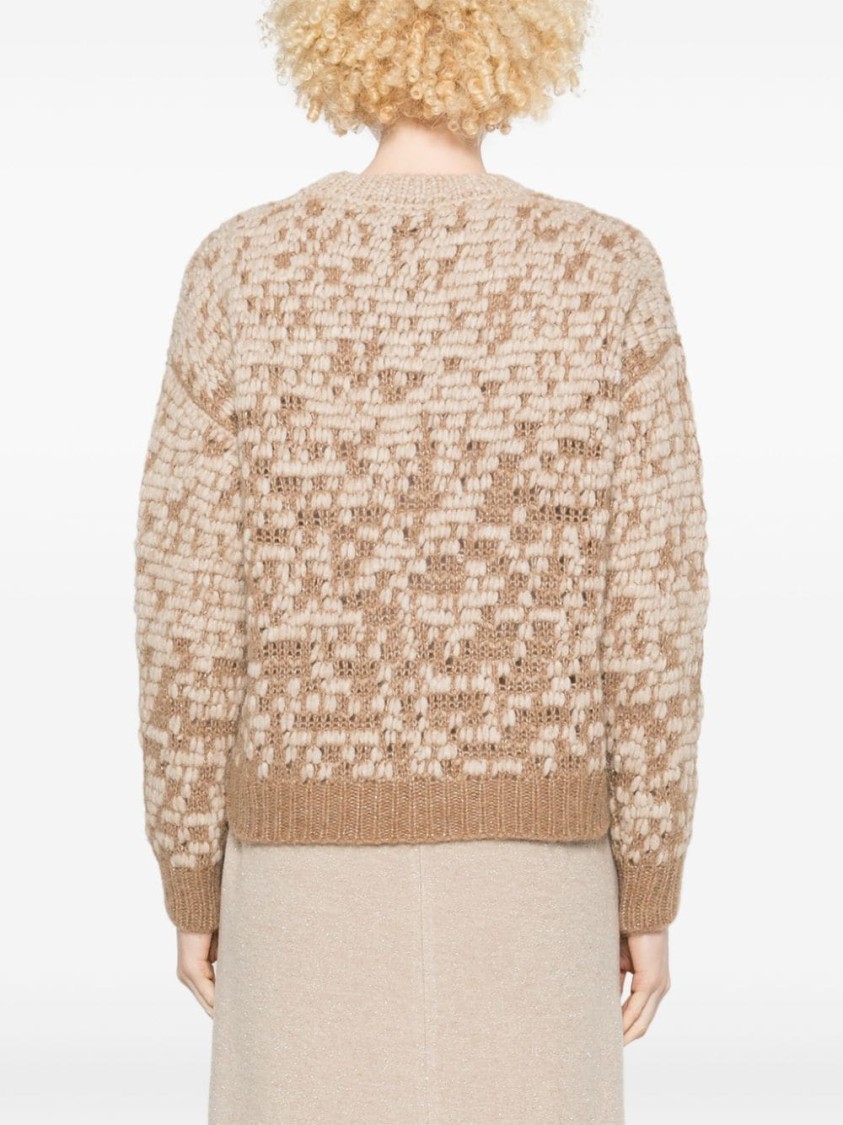 Shop Peserico Lurex-detail Sweater In Neutrals