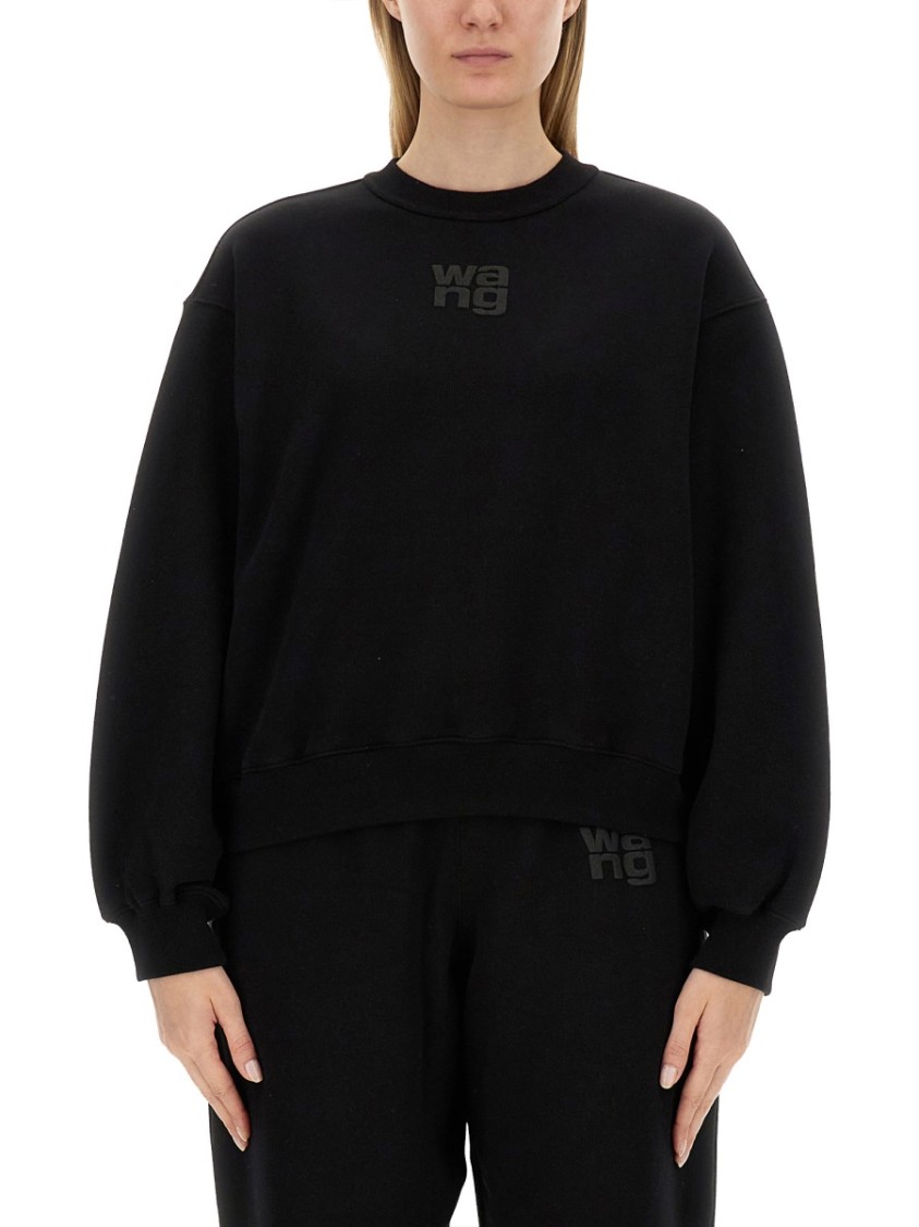 Alexander Wang T T By Alexander Wang Classic Crew Neck Sweatshirt In Black