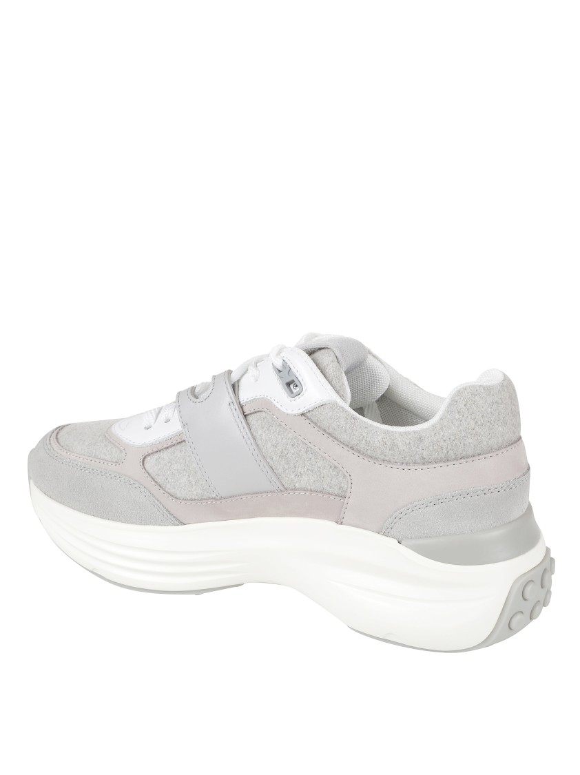 Tod's Modern Grey Sneakers With Soft Textures And Supportive Sole In Gray