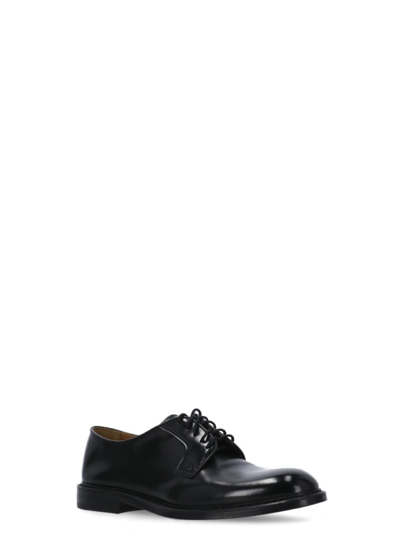 Doucal's Almond-toe Leather Derby Shoes In Black
