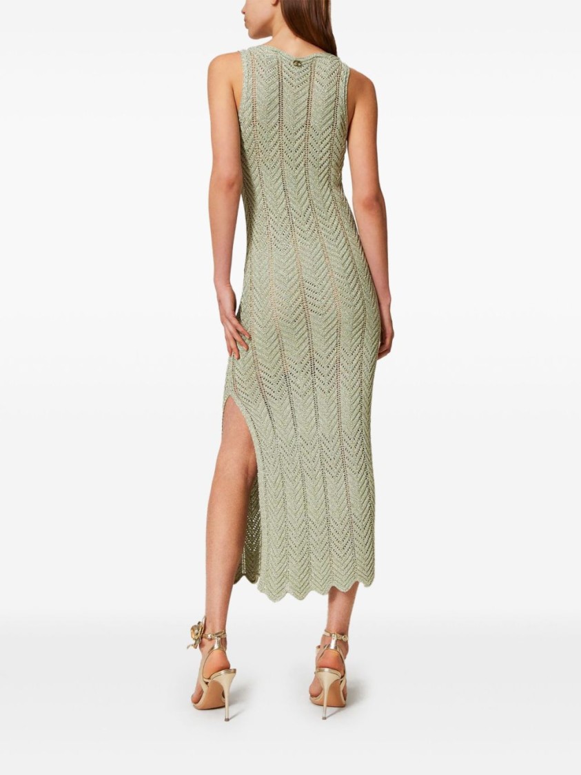Twinset Twin-set Vibrant Green Twin-set Maxi Dress