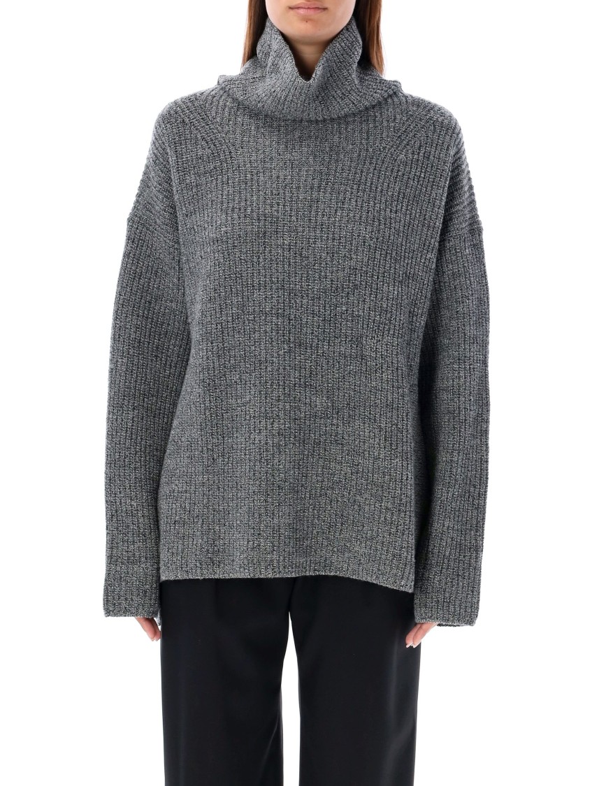 Rhea Heavy Turtle Neck Sweater In Grey