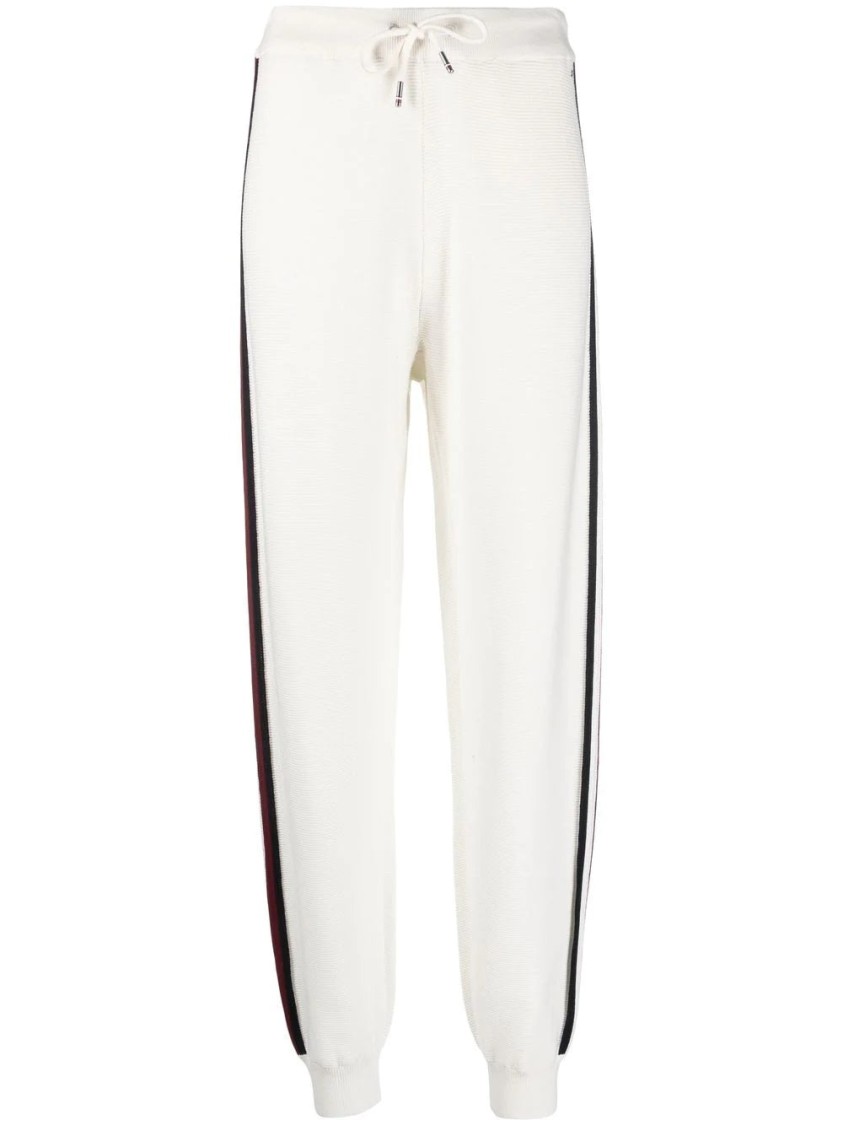 Tommy Hilfiger Side-stripe Cotton Track Pants In White