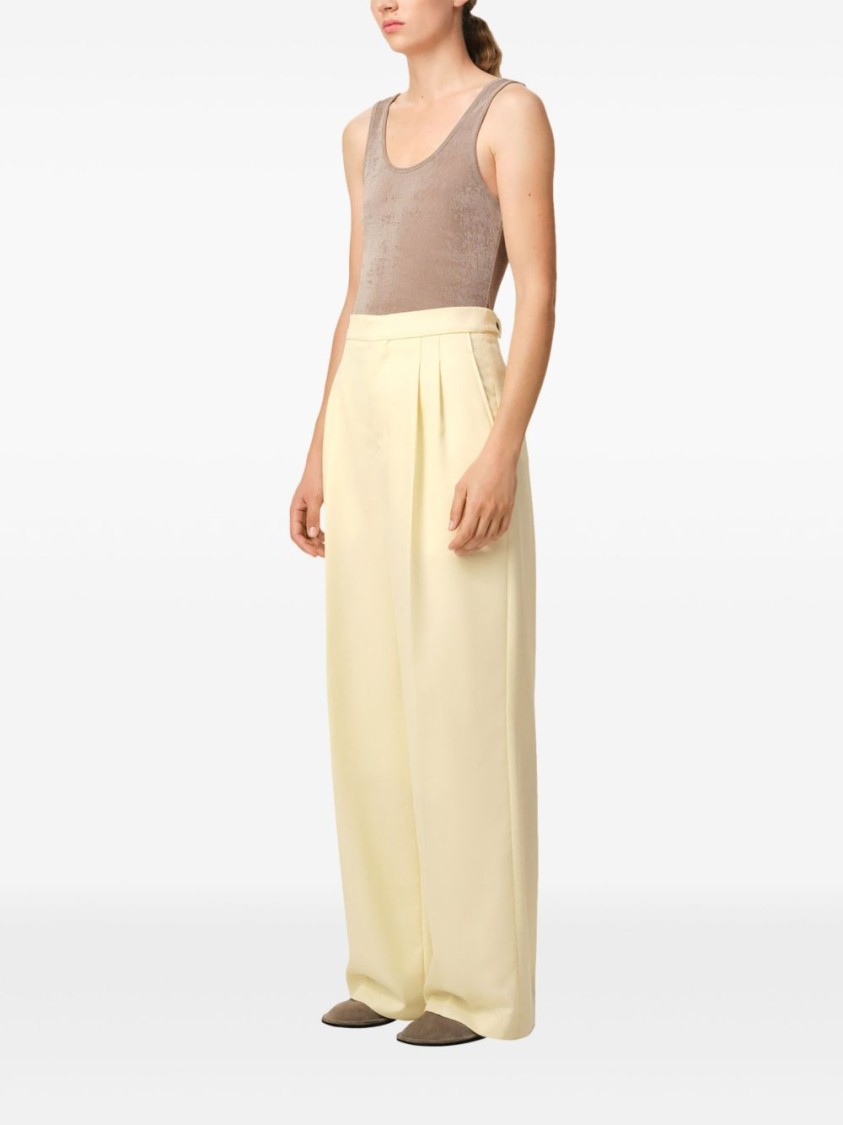 Ami Alexandre Mattiussi Ami Wide-leg Tailored Trousers In Neutral