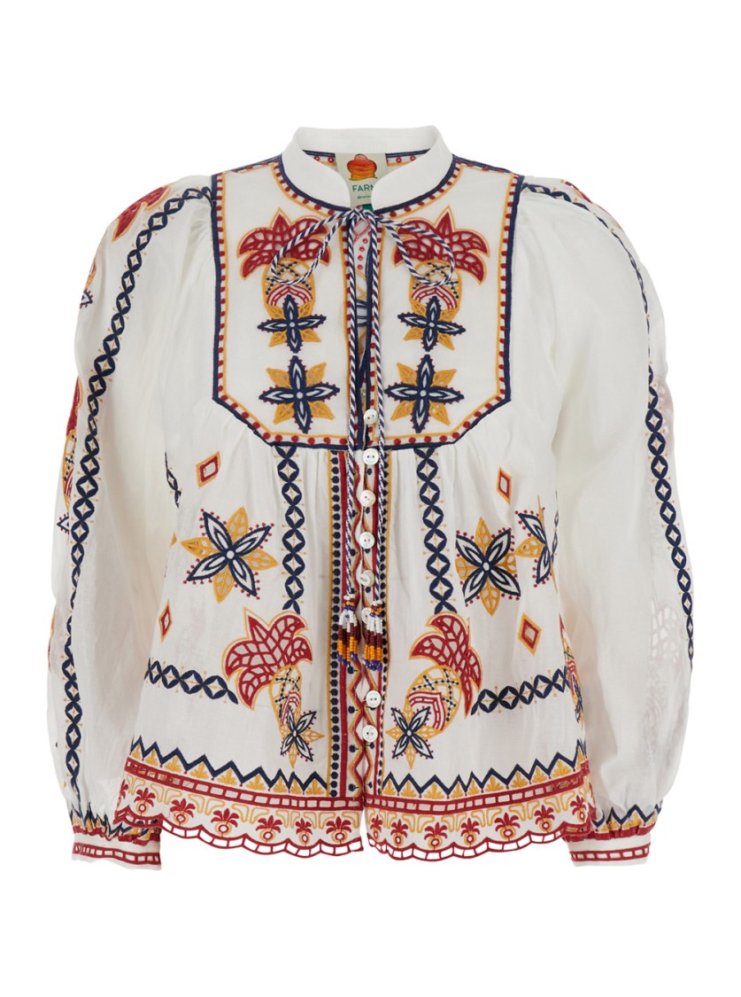 FARM RIO FARM RIO MARYS' BLOUSE WITH HIGH NECKLINE