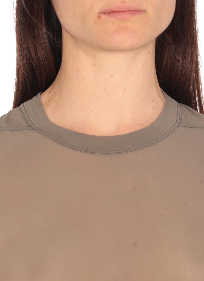 Shop Rick Owens Fitted Sheer Grey T-shirt