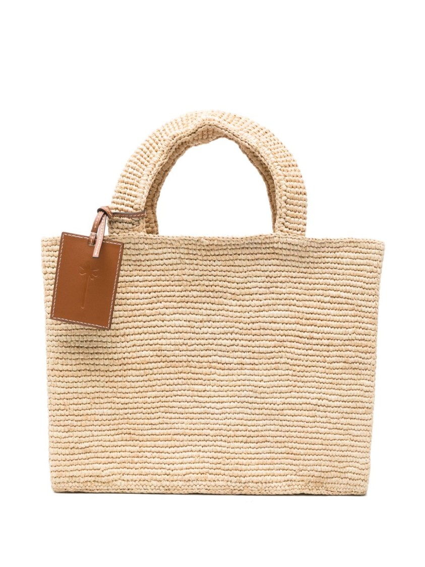 Manebi Textured Raffia Shopper Bag With Spacious Interior