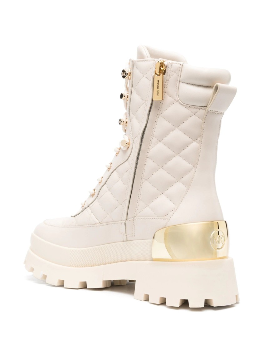 Michael Kors Rowan Lace Up Bootie In Neutral