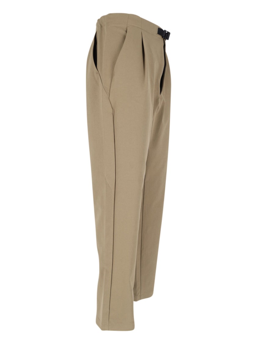 GOLDWIN GOLDWIN HIGH-WAISTED BEIGE TROUSERS WITH ADJUSTABLE WAISTBAND