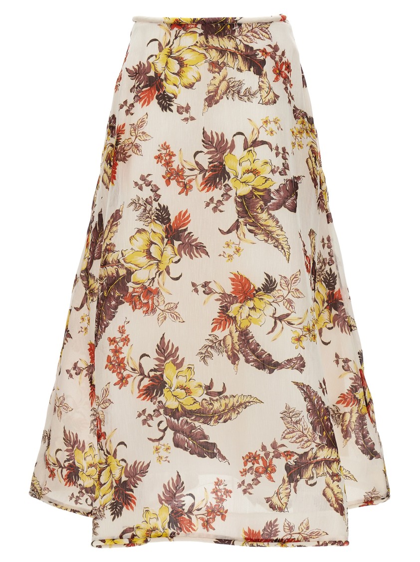 Zimmermann Jupe Midi À Motif In White