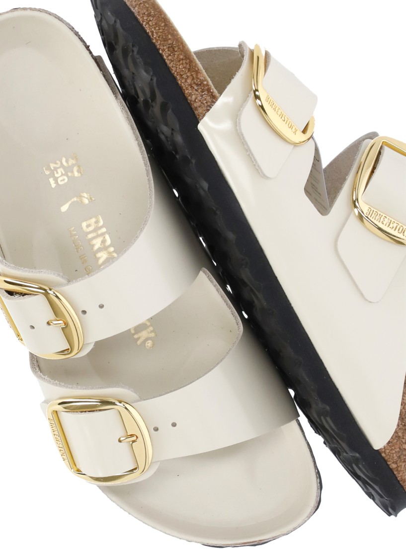 Shop Birkenstock Ivory Arizona Big Buckle Sandals In Neutrals