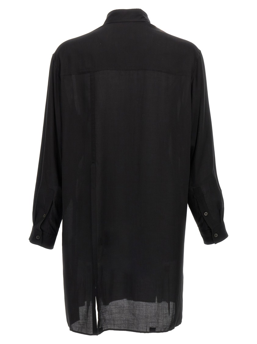 Yohji Yamamoto 'cellulose Lawn Zip Button Blouse' Shirt In Black