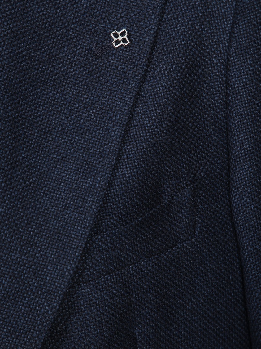 Shop Tagliatore Tailored Blue Blazer With Notched Lapels