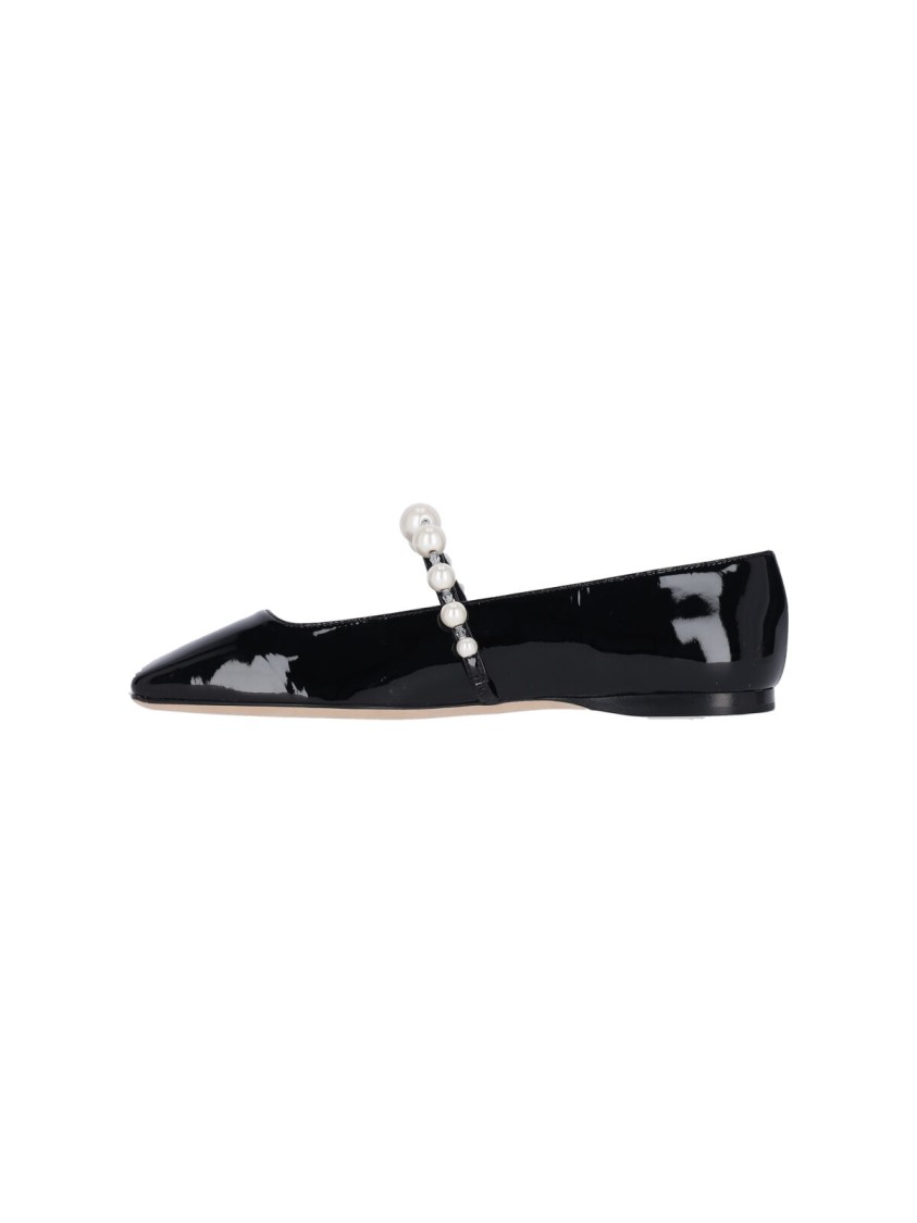 Jimmy Choo Pearl Square Toe Patent Ballerina Shoes