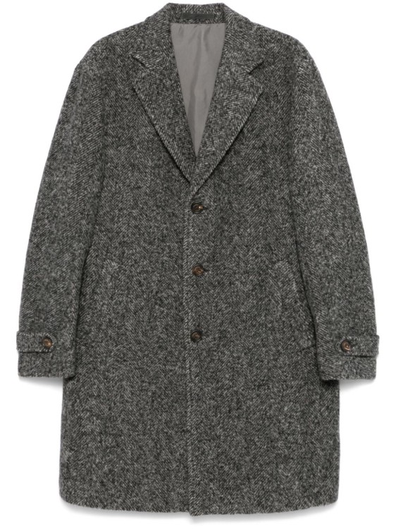 ジャケットその他 Eleventy Herringbone Coat With Front Button Fastening Eleventy Herringbone Coat With Front Button Fastening Coat