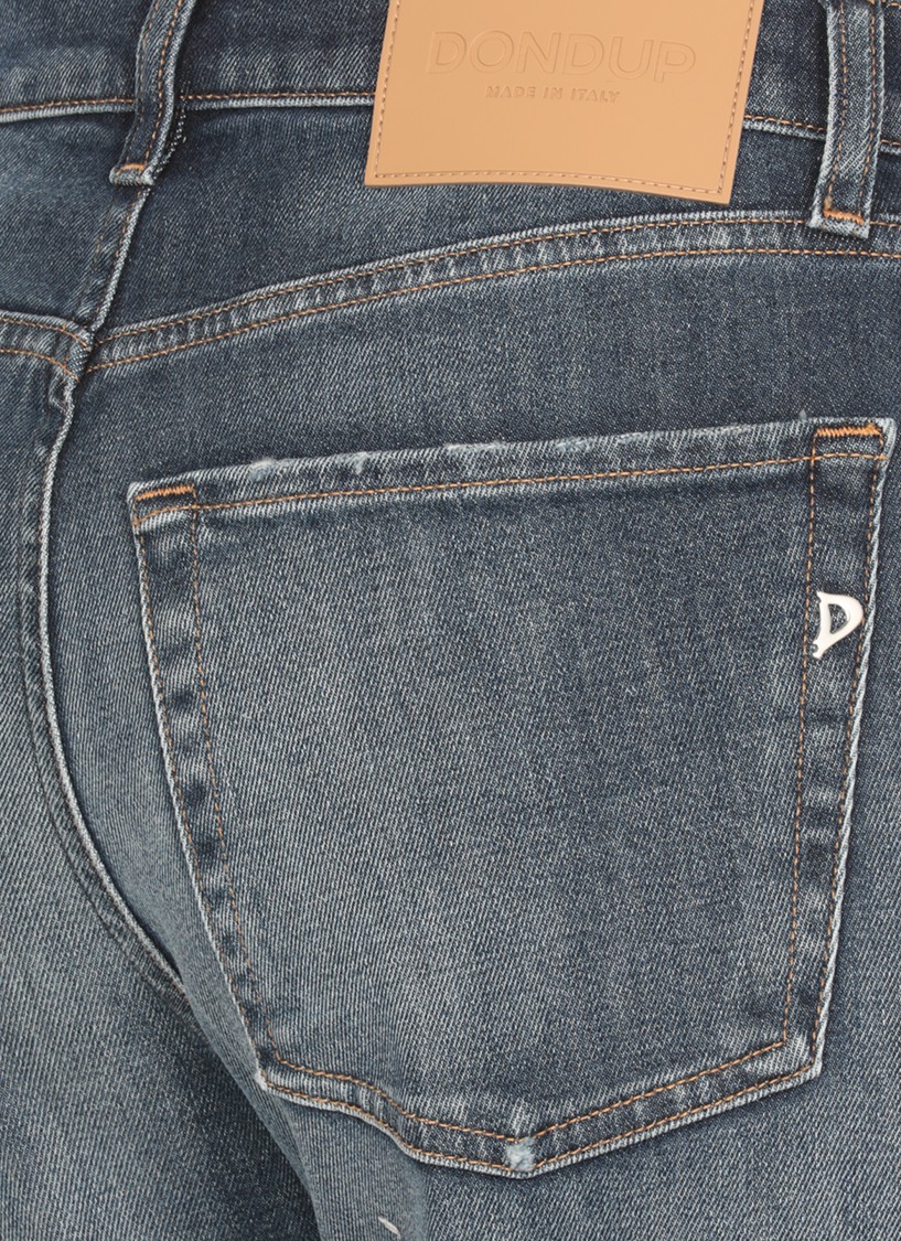 Dondup Regular Fit Jeans With Rolled Cuffs In Blue