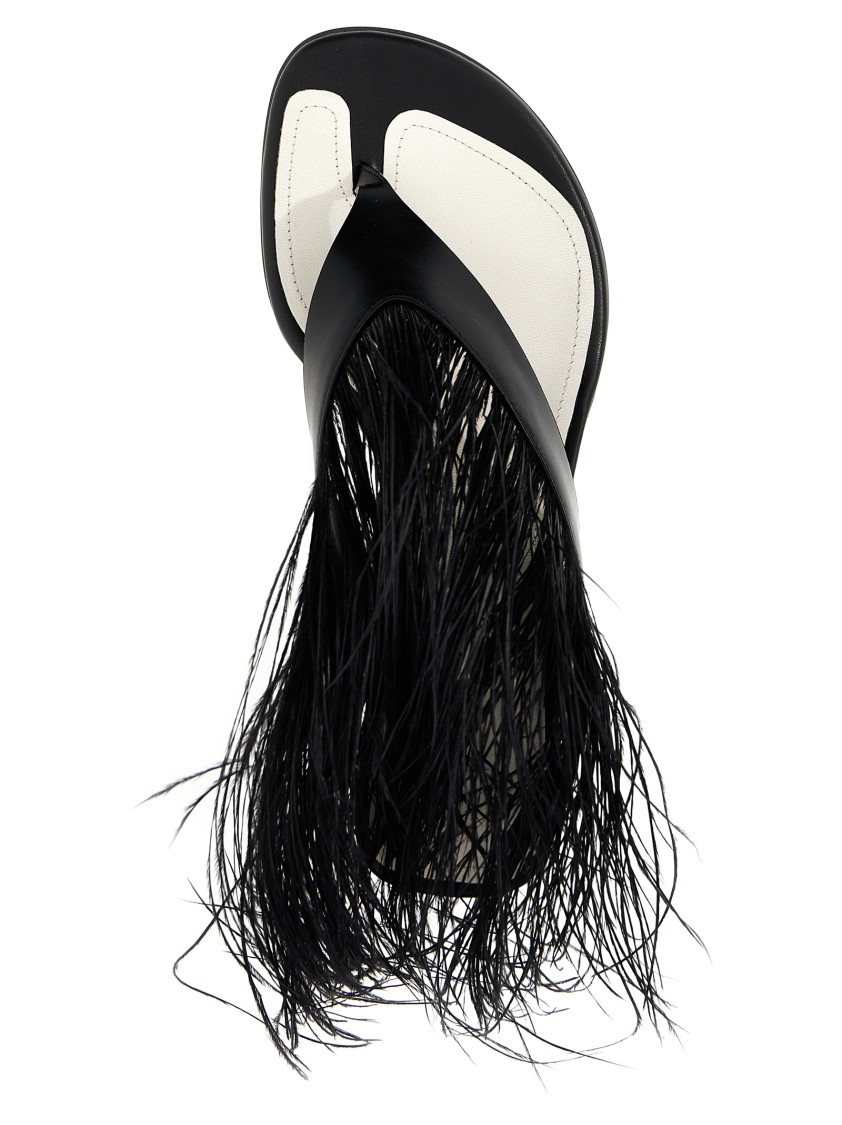 Lanvin Feather Swing 65 Leather Sandals