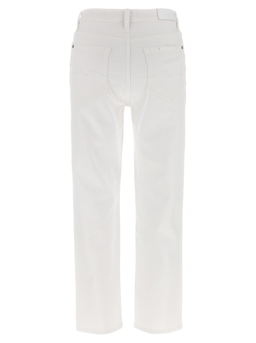 7 For All Mankind White Easy Slim Ankle Jeans In White