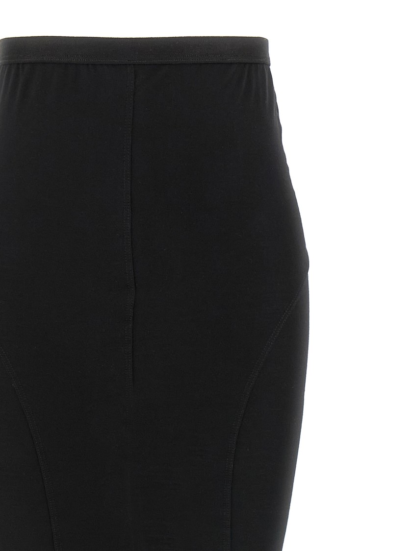 Rick Owens High-waisted Floor-length Skirt With Seam Detailing In Black
