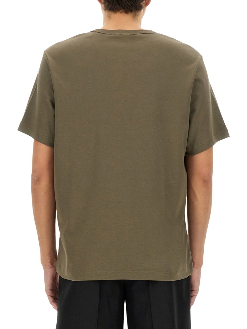 Helmut Lang Regular Fit T-shirt With Tonal Logo Embossing In Neutrals