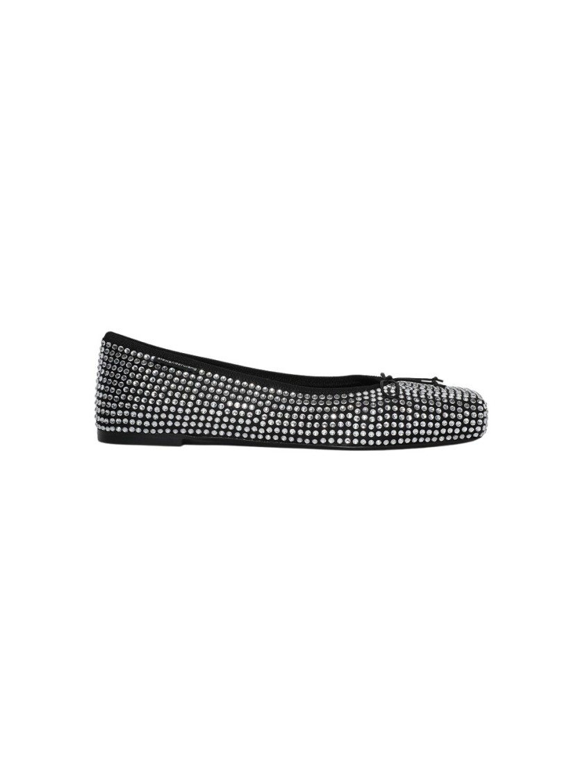 Alexander Wang Billie Rhinestone Embellished Ballet Flats In Black