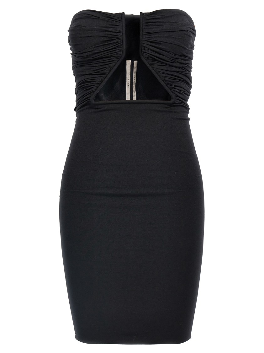 オールインワン・サロペット Rick Owens Off-The-Shoulder Black 'Prong' Mini Dress Rick Owens Off-The-Shoulder Black 'Prong' Dress | THE LIST