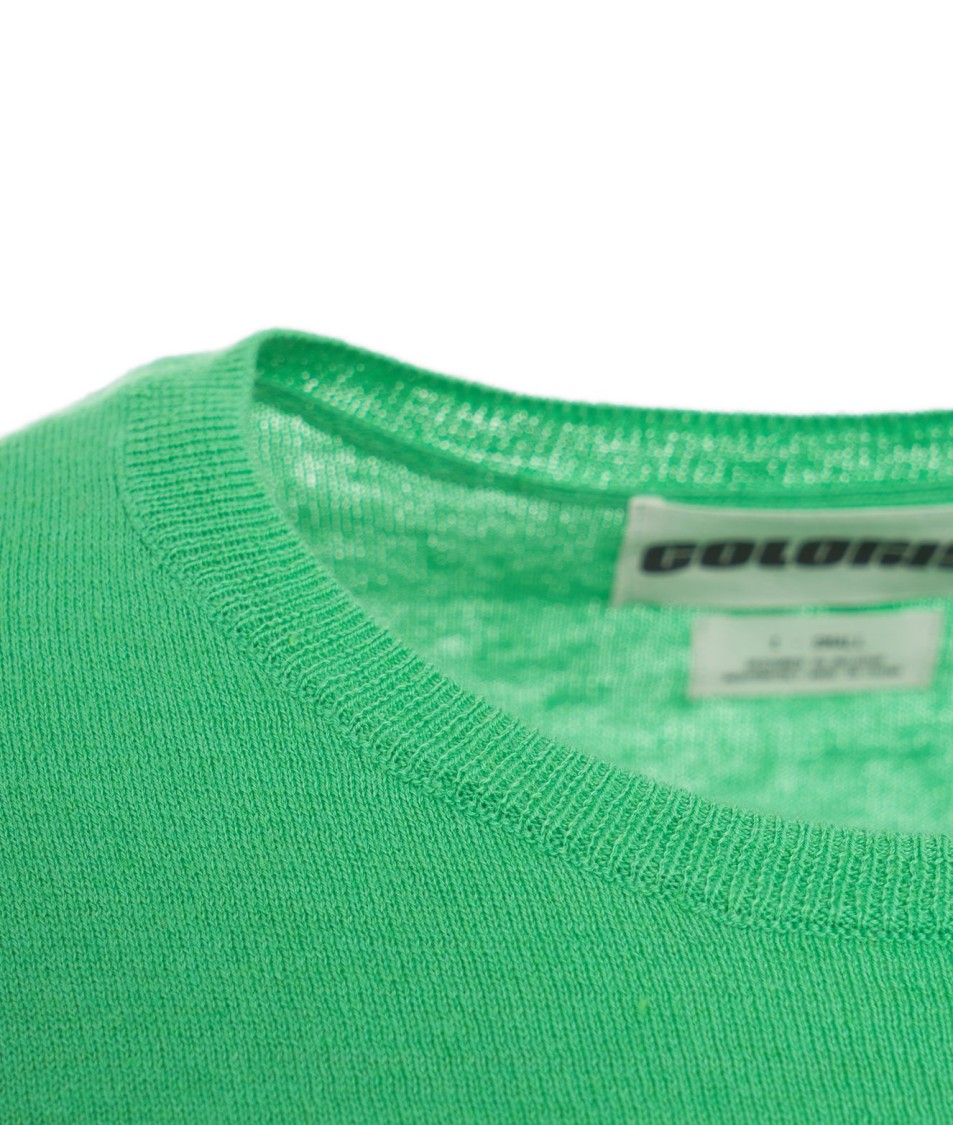 Shop Colorush Ribbed Knit Sweater 'clio' With Tailored Fit In Green