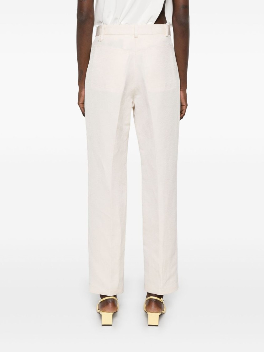 パンツ Jacquemus Tailored Beige Trousers With Concealed Front Jacquemus Tailored Beige Trousers With Concealed Front