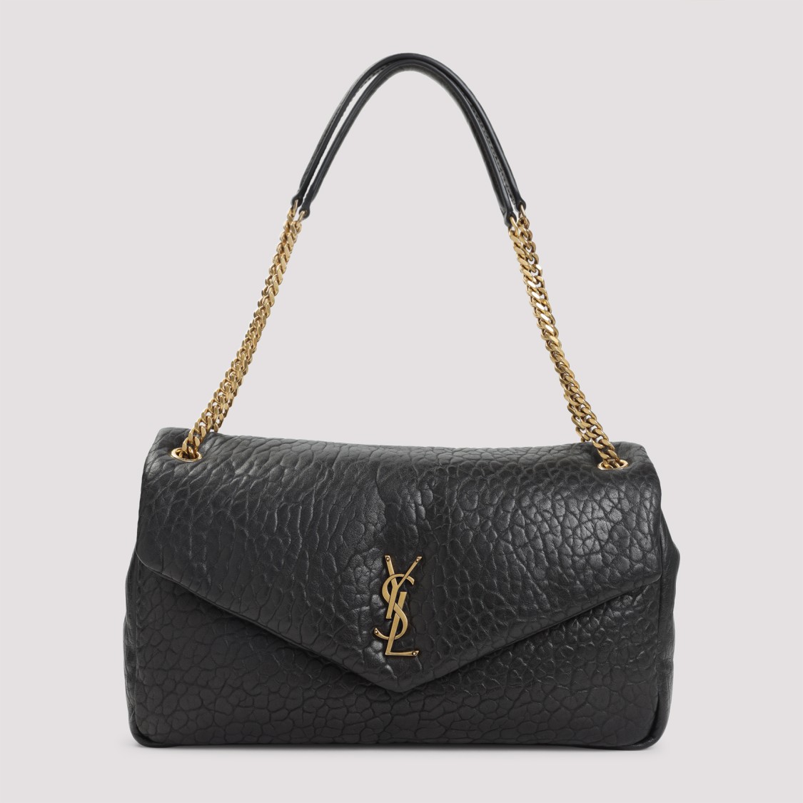 Saint Laurent Calypso Black Leather Shoulder Bag In Black
