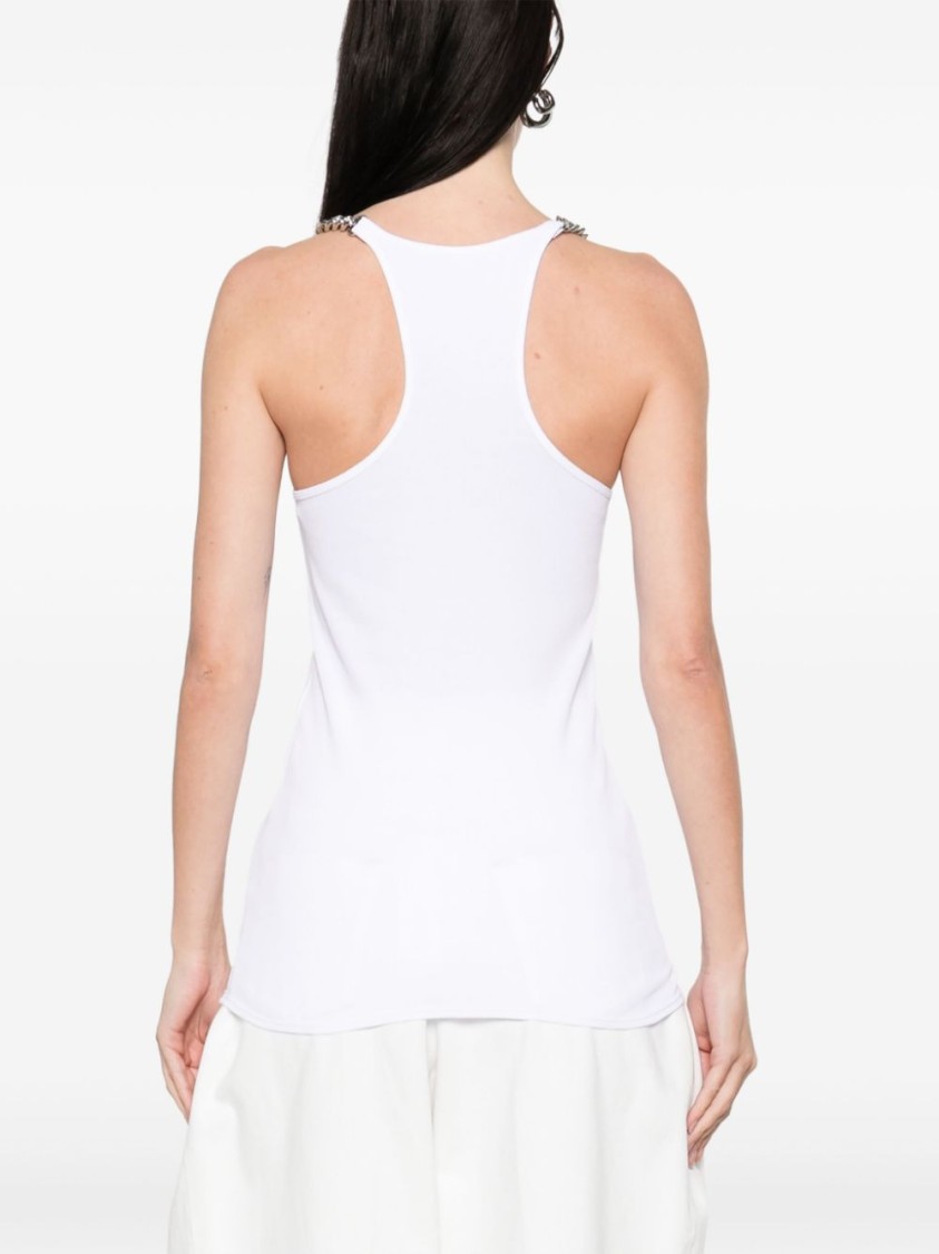 Stella Mccartney Stella Mc Cartney White Tank Top With Chain Straps In White