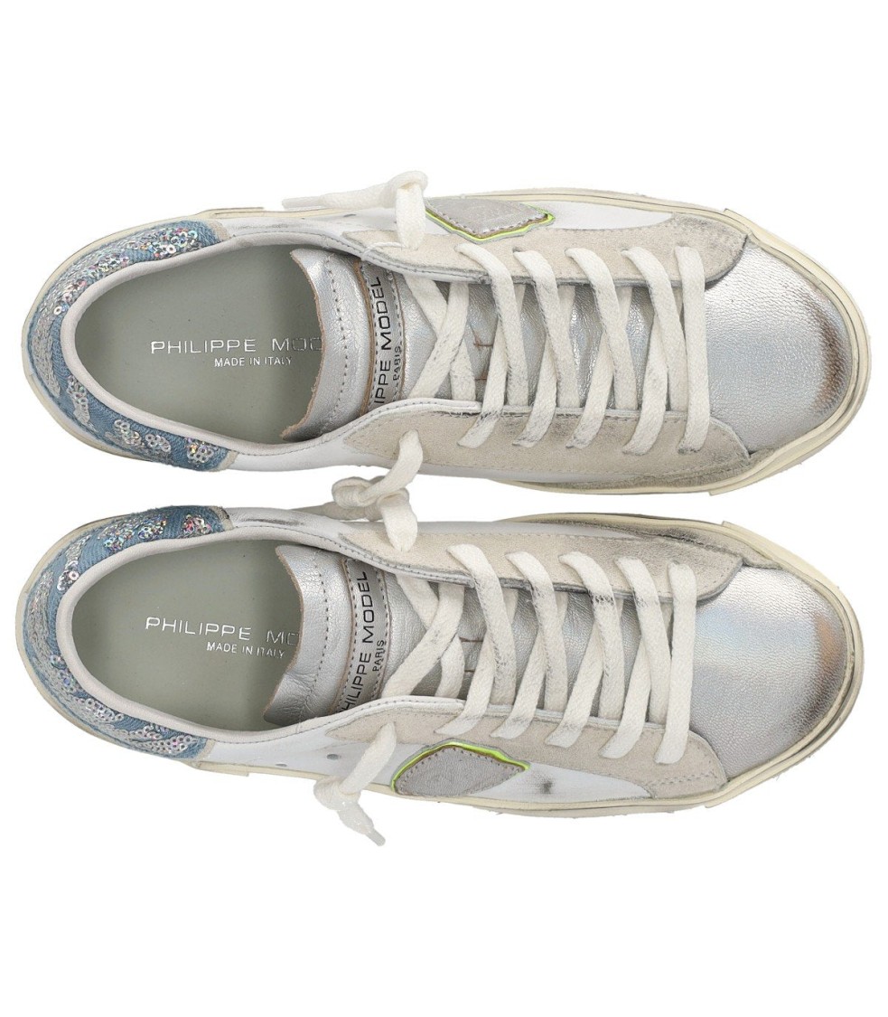 Philippe Model Prsx Metal Sequins White Sneaker In White