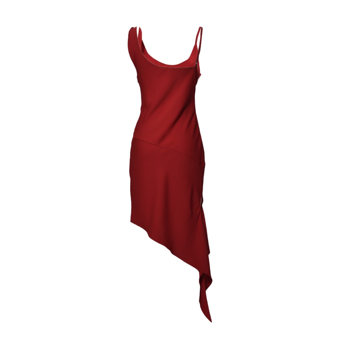 Courrèges Black Polyester Mini Dress In Red