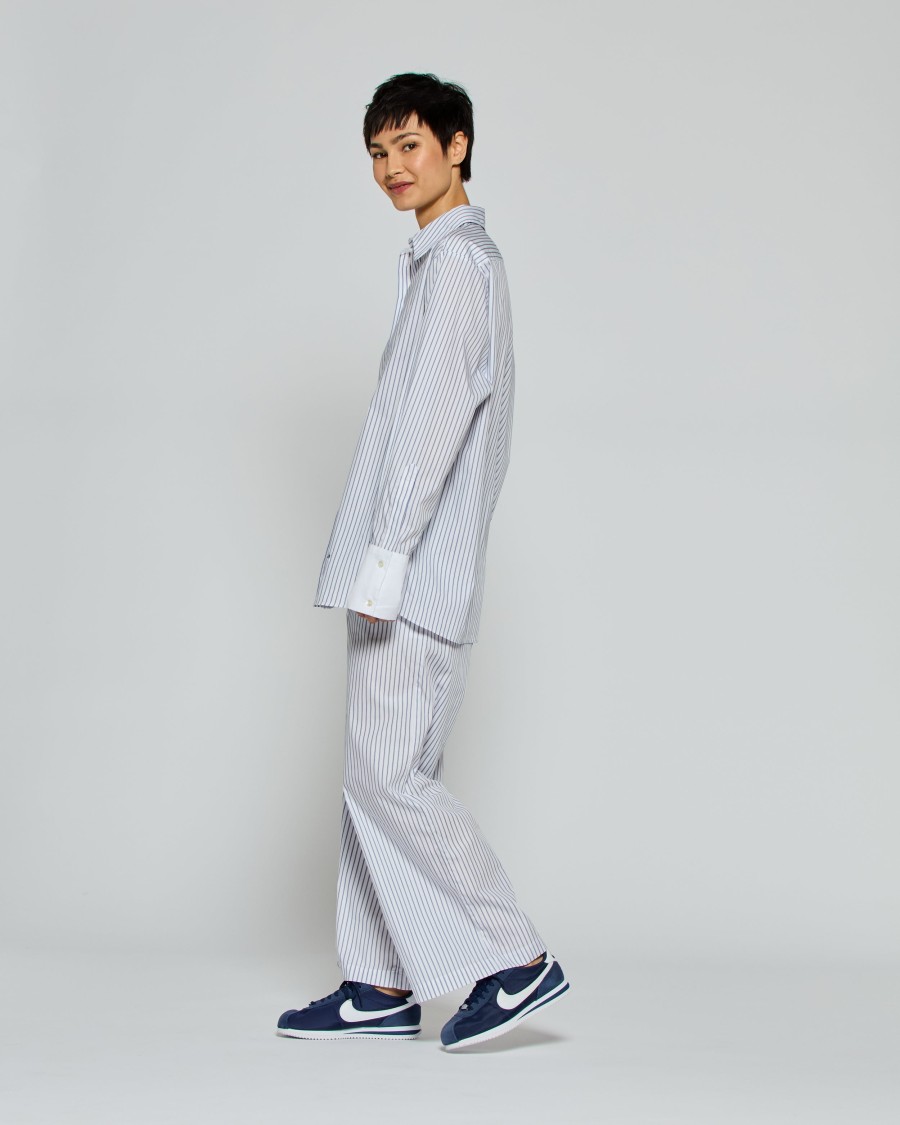 Serena Bute Striped Cropped Jogger In Blue