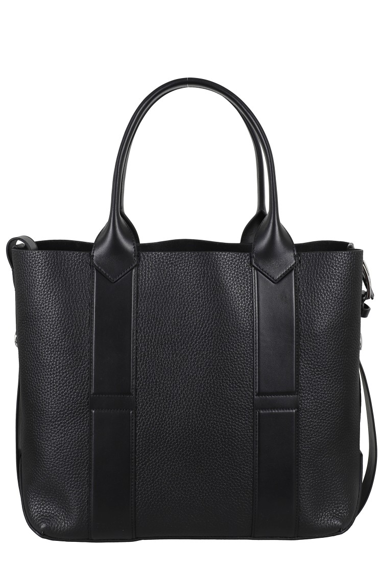Shop Hogan Script Shopping Bag In Black