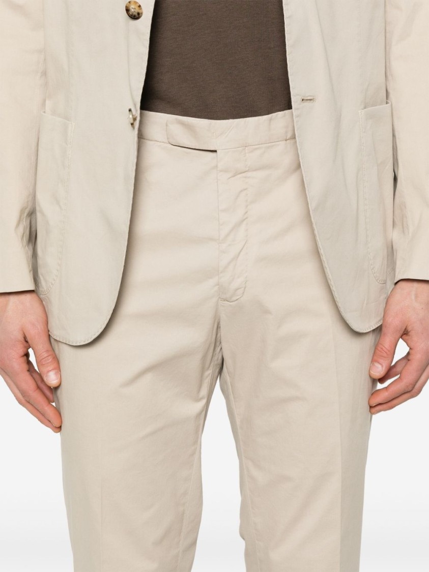 Boglioli Beige Cotton Suit With Concealed Front Fastening In Neutrals