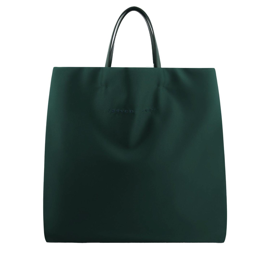 Shop Carven Matte Satin Tote Bag With Embroidered Logo
