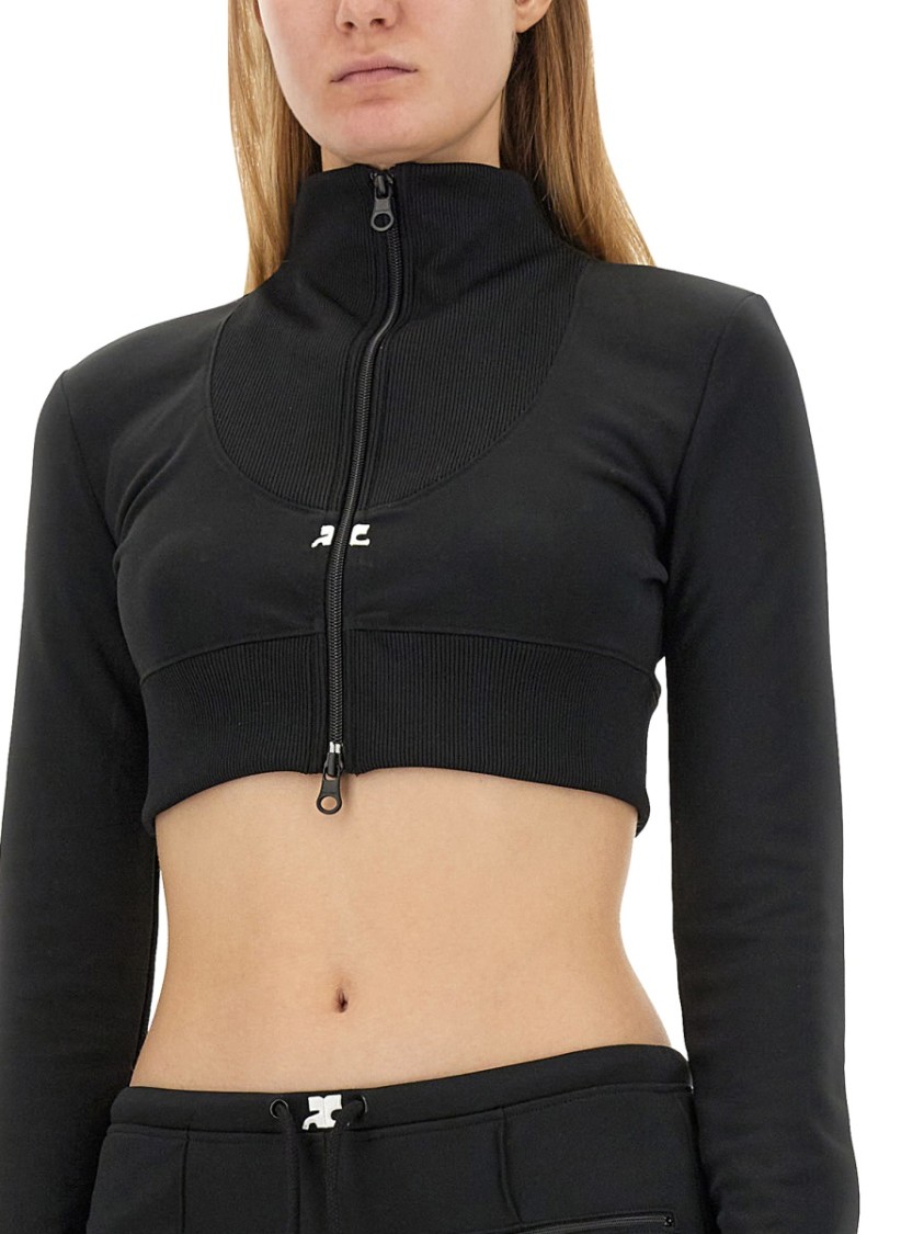 COURRÈGES COURRÈGES CROPPED JACKET WITH HIGH COLLAR