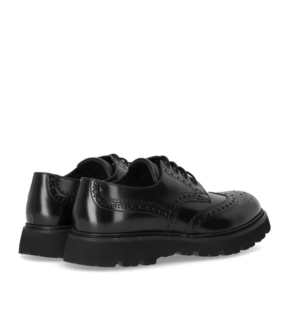 Doucal's Derby Black Brogue Lace-up Shoe