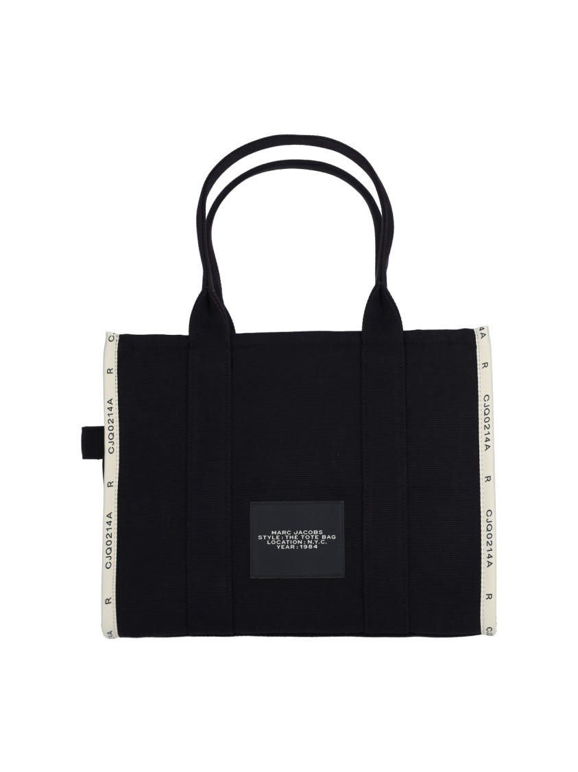 Marc Jacobs Black Canvas The Tote Shopping Bag