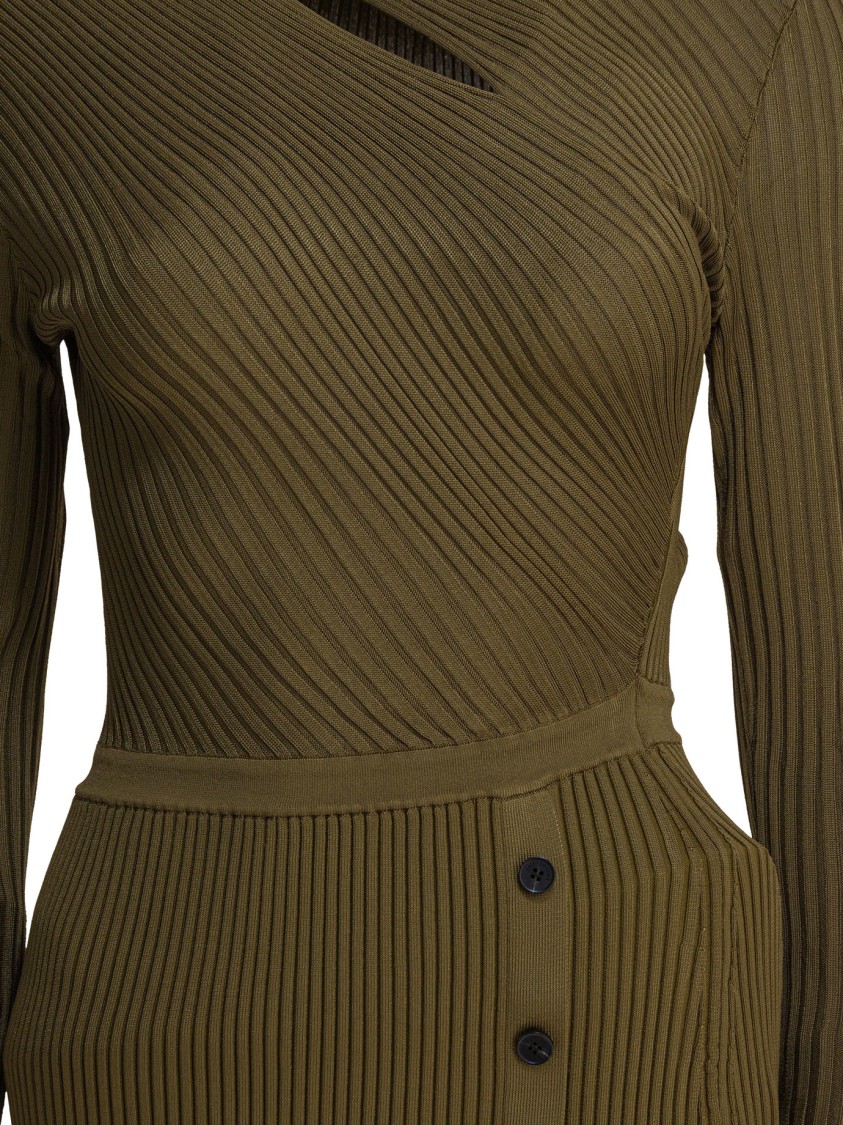 Self-portrait Green Mini Dress With Cut-out Design In Green