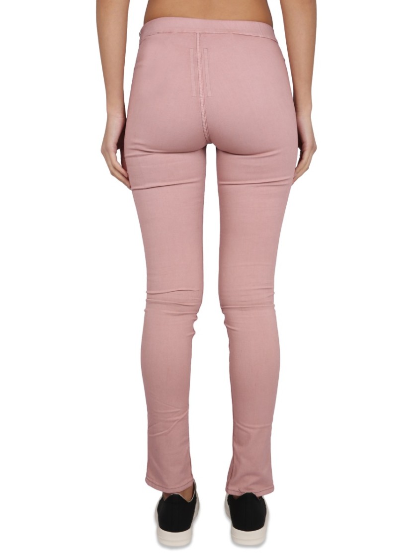 Rick Owens Drkshdw Drkshdw By Rick Owens Denim Leggings With Elastic Waistband And Stylish Slits In Pink