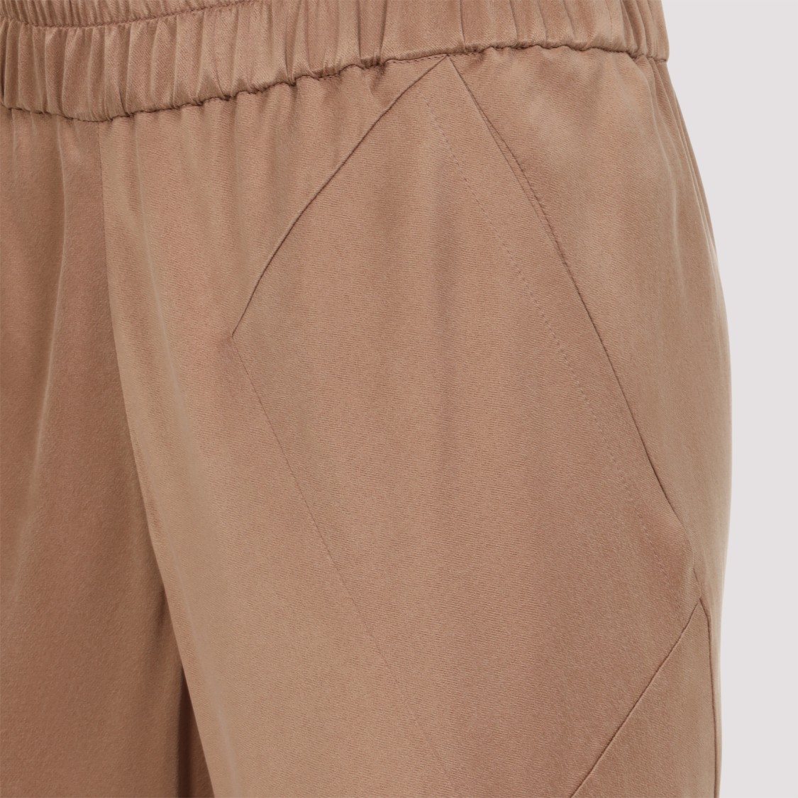 Giorgio Armani Viscose And Silk Blend Trousers In Brown