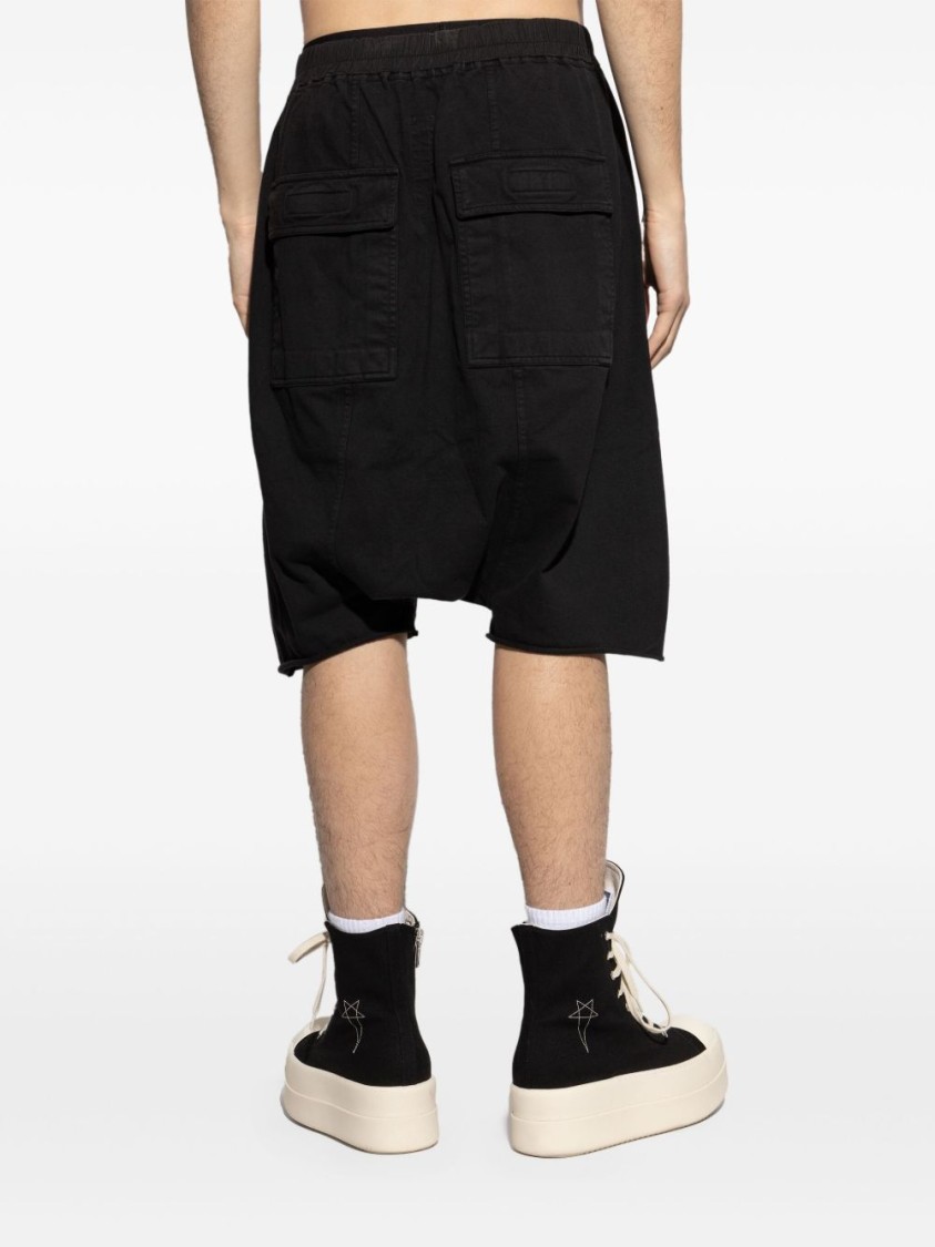 Shop Drkshdw Black Shorts With Elasticated Drawstring And Flap Pockets