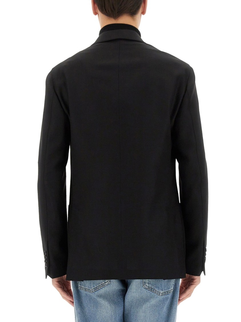 Lardini Tailored Single-breasted Jacket With Notch Lapel In Black