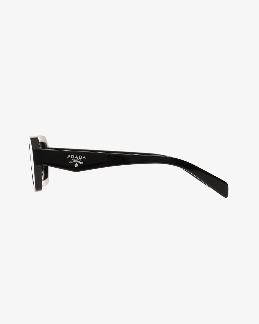 Prada Acetate Geometric Sunglasses With Dark Grey Lenses